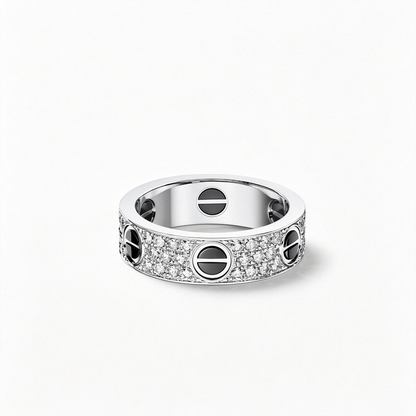 [Love Lucky]LOVE RING 5.5MM DIAMONDS PAVED CERAMIC