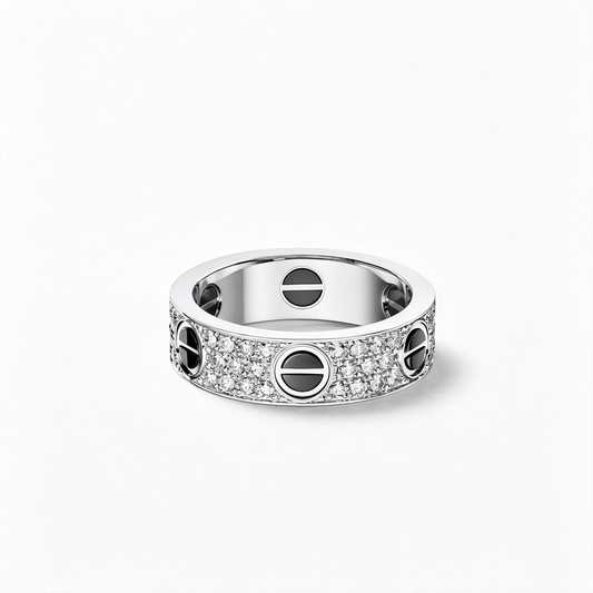 [Love Lucky]LOVE RING 5.5MM DIAMONDS PAVED CERAMIC