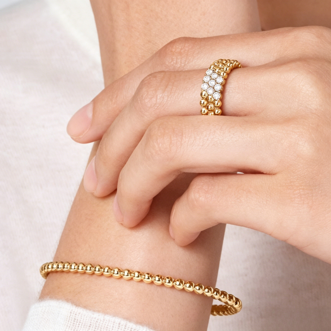 [Love Lucky] THREE-ROW DIAMOND RING