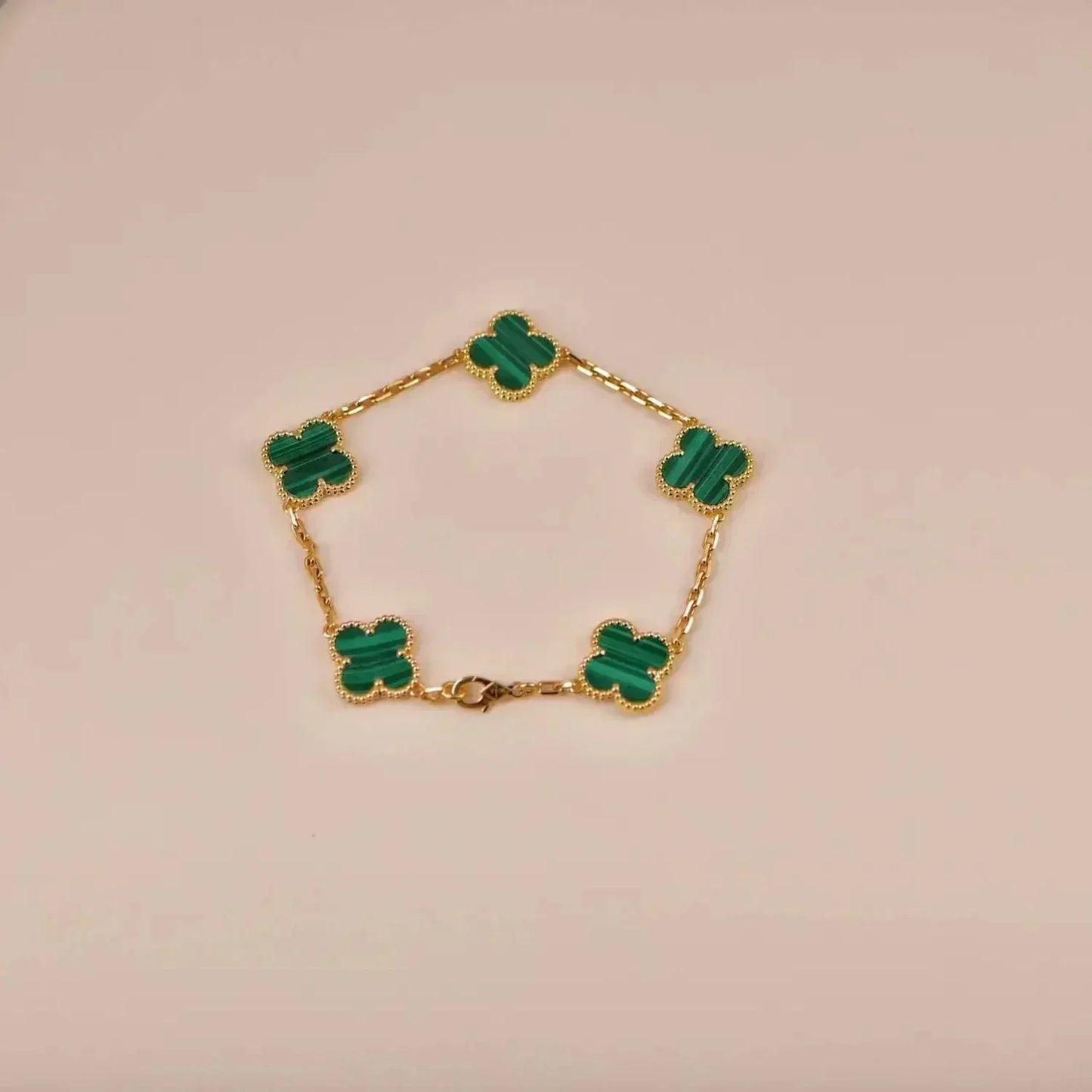 [Love Lucky] CLOVER 5 MOTIF MALACHITE BRACELET COLLECTION