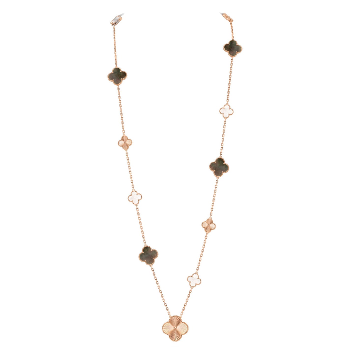 [Love Lucky] Abnehmbares Kleeblatt-Set mit 15 (11+4) Blüten in Roségold