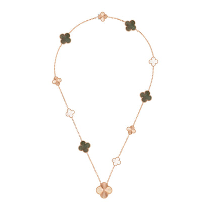 [Love Lucky] Abnehmbares Kleeblatt-Set mit 15 (11+4) Blüten in Roségold