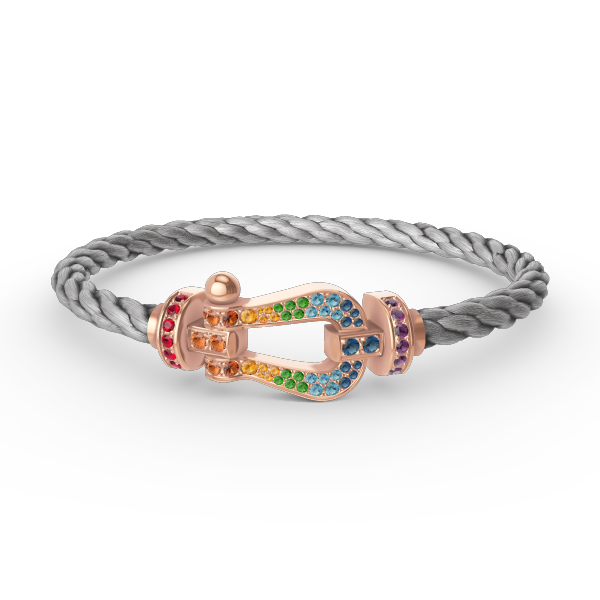 [Love Lucky]FORCE LARGE HORSESHOE  COLORED DIAMOND BRACELET ROSE GOLD
