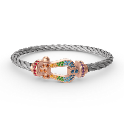 [Love Lucky]FORCE LARGE HORSESHOE  COLORED DIAMOND BRACELET ROSE GOLD