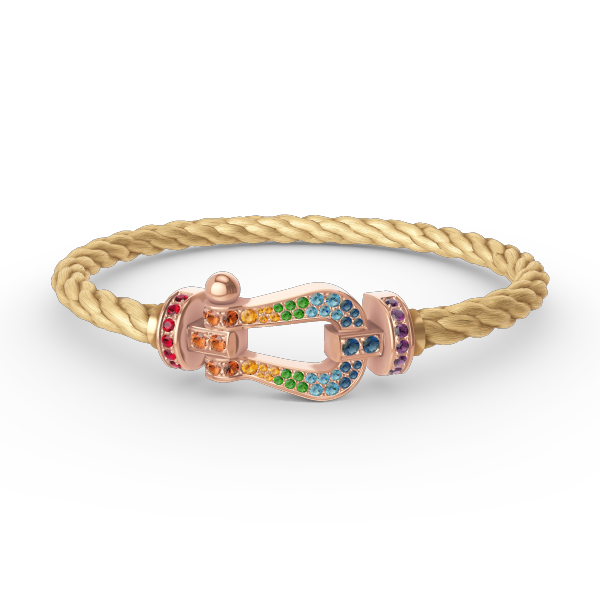 [Love Lucky]FORCE LARGE HORSESHOE  COLORED DIAMOND BRACELET ROSE GOLD
