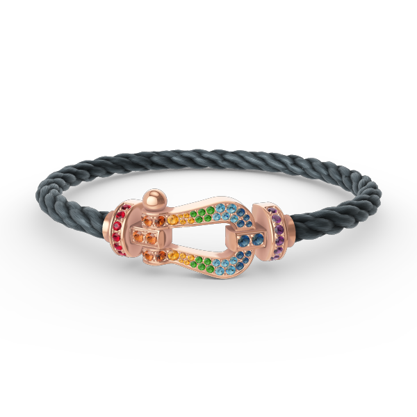 [Love Lucky]FORCE LARGE HORSESHOE  COLORED DIAMOND BRACELET ROSE GOLD