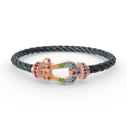[Love Lucky]FORCE LARGE HORSESHOE  COLORED DIAMOND BRACELET ROSE GOLD
