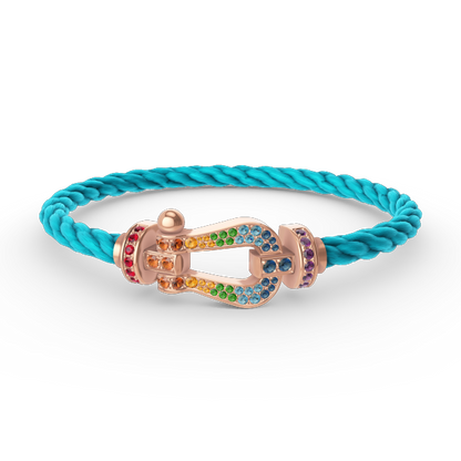 [Love Lucky]FORCE LARGE HORSESHOE  COLORED DIAMOND BRACELET ROSE GOLD