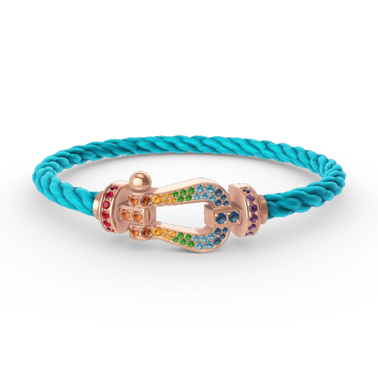 [Love Lucky]FORCE LARGE HORSESHOE  COLORED DIAMOND BRACELET ROSE GOLD