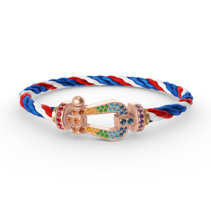 [Love Lucky]FORCE LARGE HORSESHOE  COLORED DIAMOND BRACELET ROSE GOLD