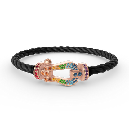 [Love Lucky]FORCE LARGE HORSESHOE  COLORED DIAMOND BRACELET ROSE GOLD
