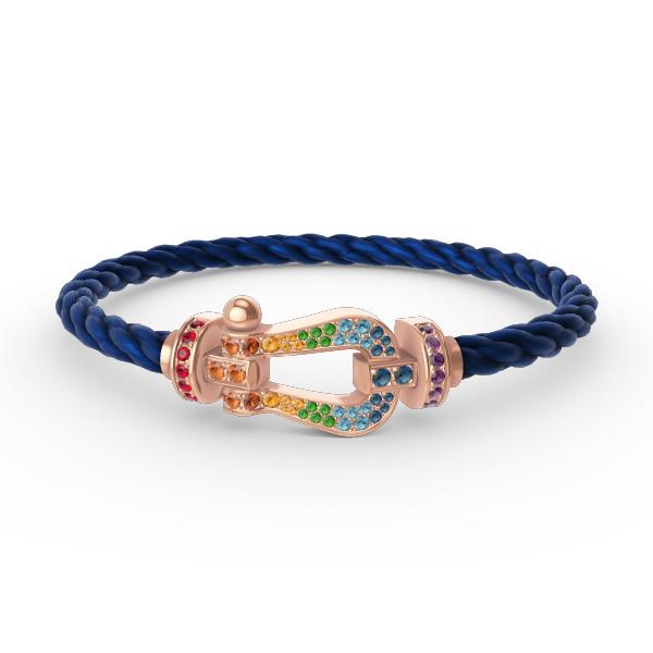 [Love Lucky]FORCE LARGE HORSESHOE  COLORED DIAMOND BRACELET ROSE GOLD