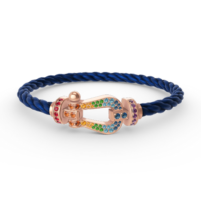 [Love Lucky]FORCE LARGE HORSESHOE  COLORED DIAMOND BRACELET ROSE GOLD