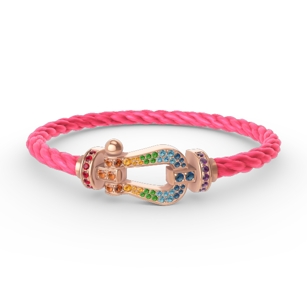 [Love Lucky]FORCE LARGE HORSESHOE  COLORED DIAMOND BRACELET ROSE GOLD