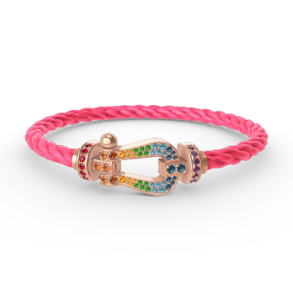 [Love Lucky]FORCE LARGE HORSESHOE  COLORED DIAMOND BRACELET ROSE GOLD