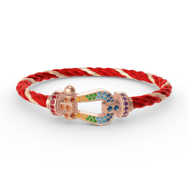[Love Lucky]FORCE LARGE HORSESHOE  COLORED DIAMOND BRACELET ROSE GOLD