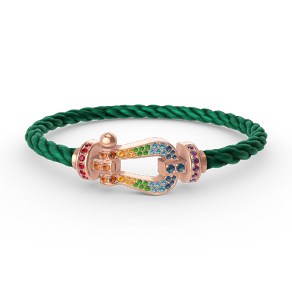 [Love Lucky]FORCE LARGE HORSESHOE  COLORED DIAMOND BRACELET ROSE GOLD