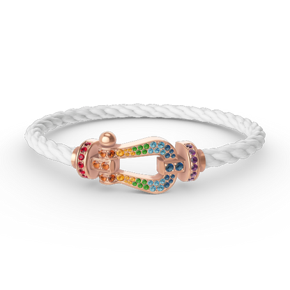 [Love Lucky]FORCE LARGE HORSESHOE  COLORED DIAMOND BRACELET ROSE GOLD