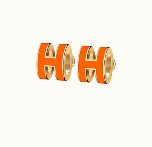 [Love Lucky]MINI POP H EARRINGS ORANGE
