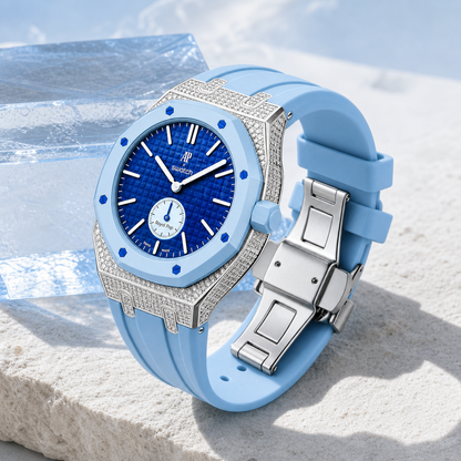 Royal Oak Pop exclusivo con caja de acero, diamantes (moissanita) y correa de silicona