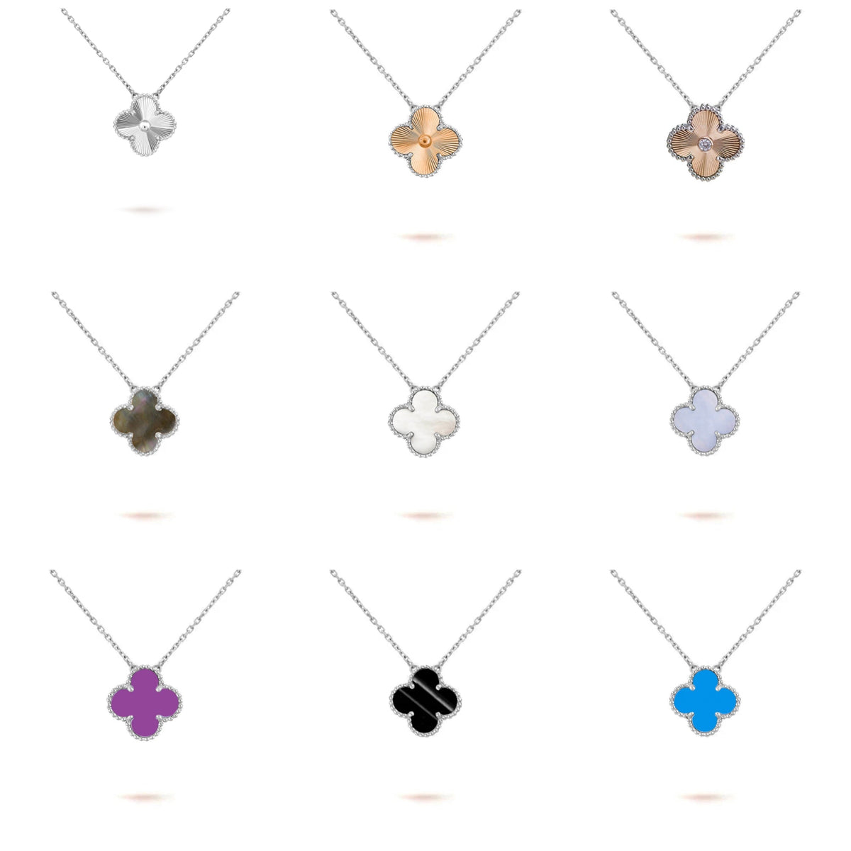 [Love Lucky] COLLAR DE 15 MM CON TRÉBOL, COLECCIÓN DE PLATA