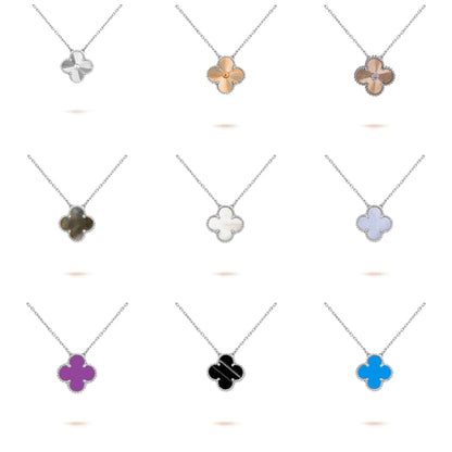 [Love Lucky] COLLAR DE 15 MM CON TRÉBOL, COLECCIÓN DE PLATA