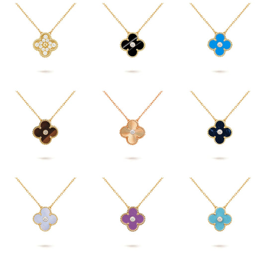 [Love Lucky]CLOVER 15MM DIAMOND SINGLE FLOWER NECKLACE COLLECTION
