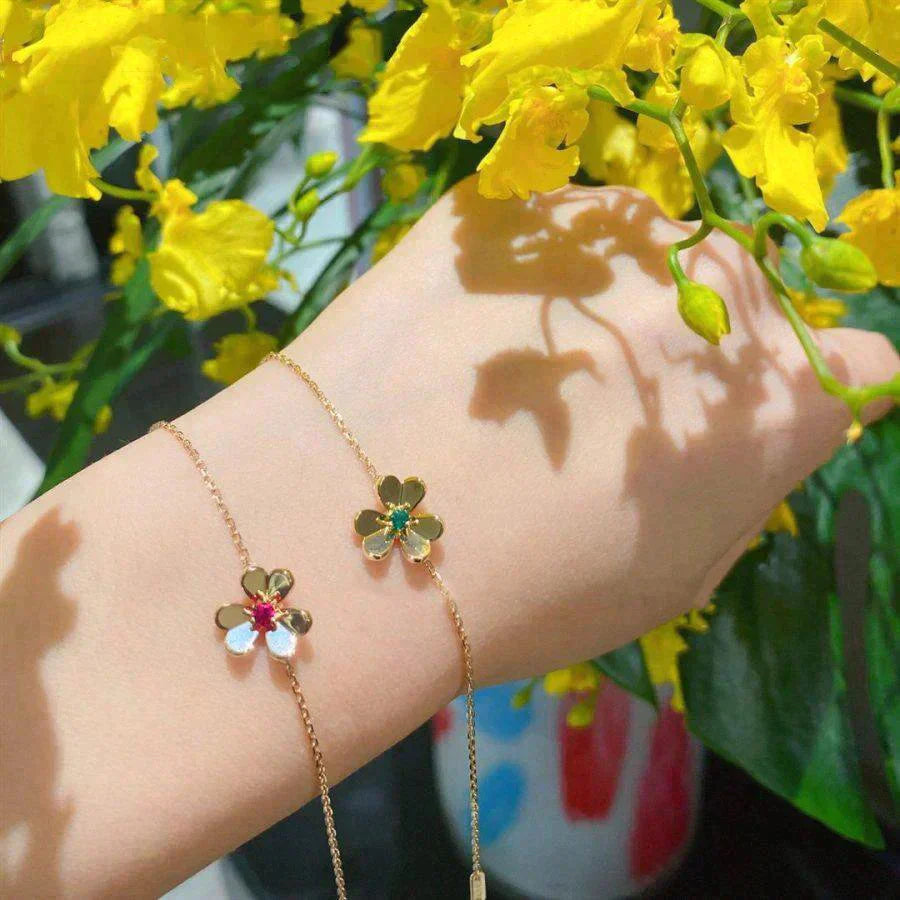 [Love Lucky]FRIVOLE GOLD BLUME ROSA MALACHIT ARMBAND
