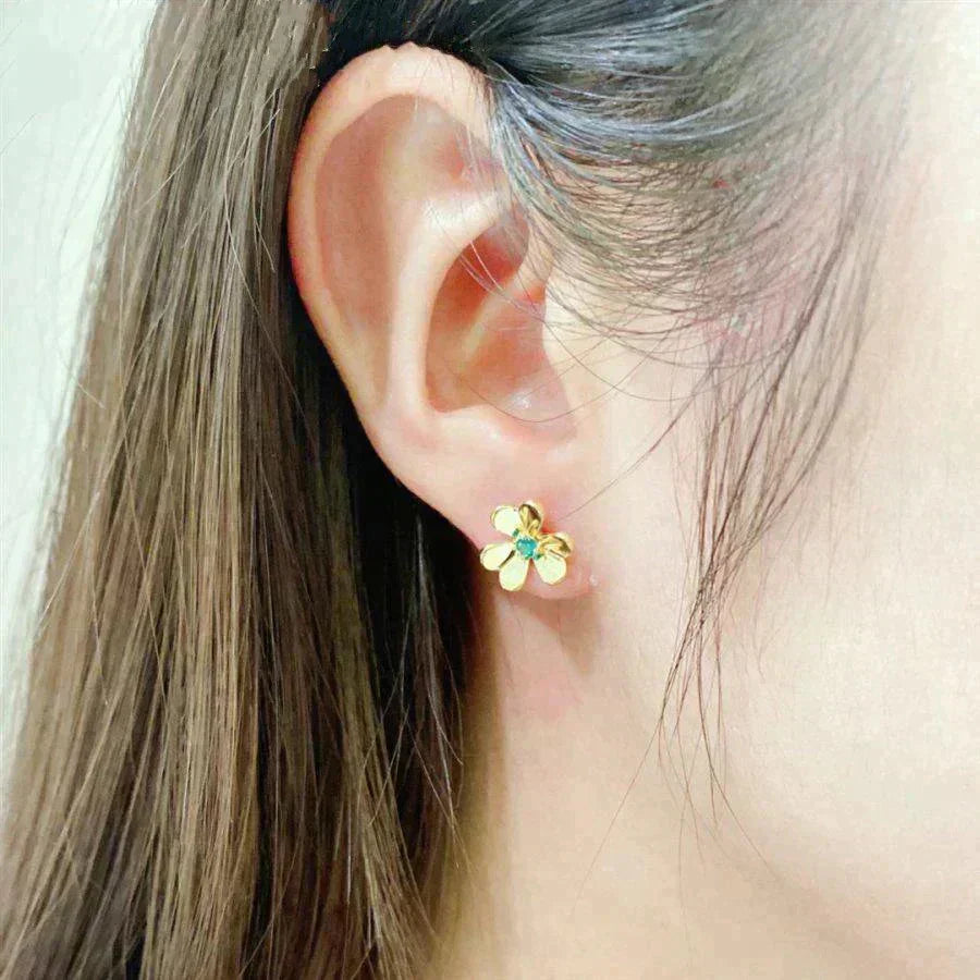 [Love Lucky]FRIVOLE  FLOWER MALACHITE EARRINGS