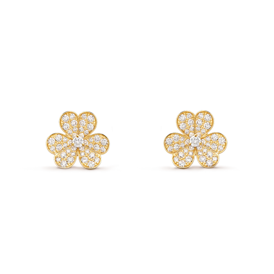 [Love Lucky]FRIVOLE GOLD FLOWER DIAMOND EARRINGS