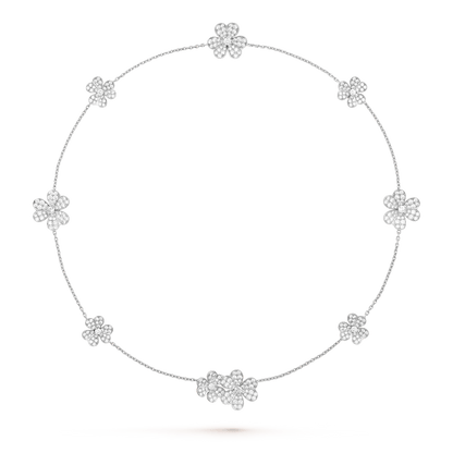 [Love Lucky]COLLIER FRIVOLE 9 FLEURS ARGENT