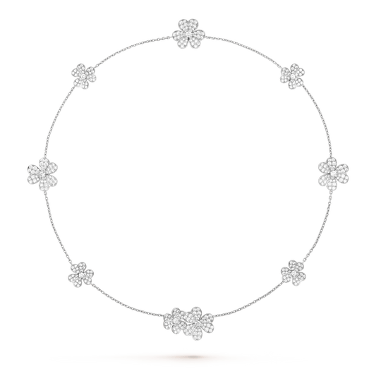 [Love Lucky]FRIVOLE SILVER 9 FLOWERS NECKLACE