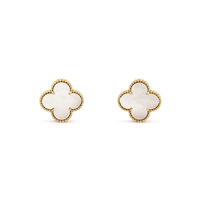 [Love Lucky]CLOVER MEDIUM 1 MOTIFS  WHITE MOP STUD EARRINGS