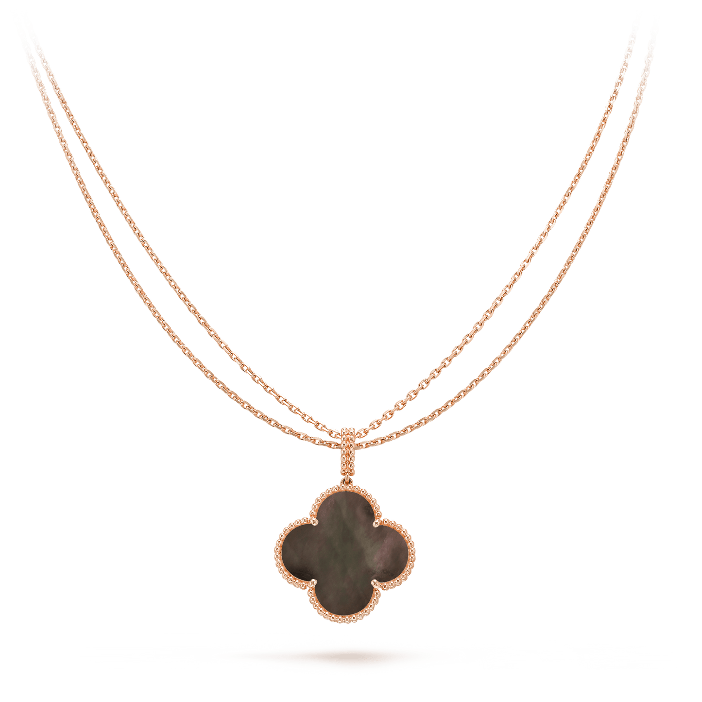 [Love Lucky]CLOVER 25MM GOLD DARK MOP BIG CLOVER NECKLACE