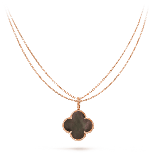 [Love Lucky]CLOVER 25MM GOLD DARK MOP BIG CLOVER NECKLACE