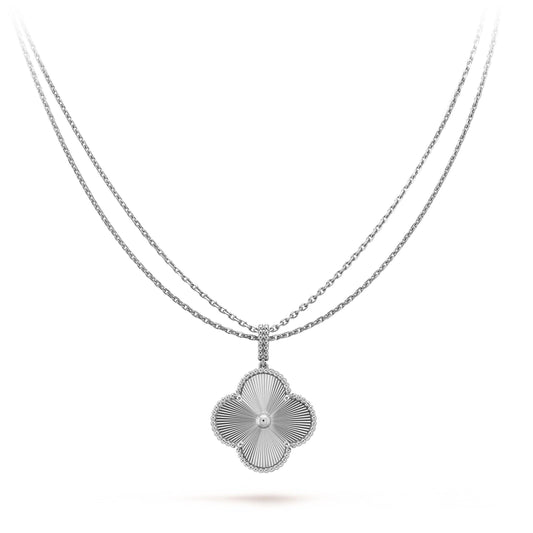 [Love Lucky]COLLAR DE TREBOL GRANDE DE PLATA 25MM