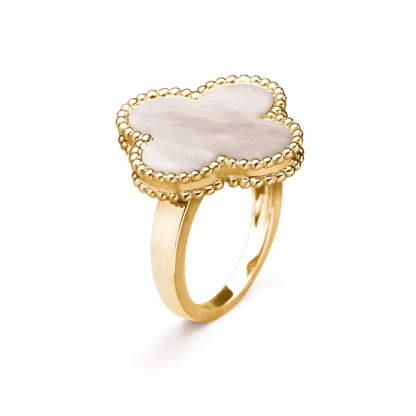[Love Lucky]ANILLO CLOVER NÁCAR BLANCO