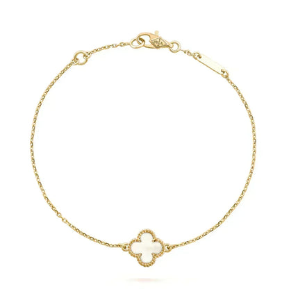 [LoveLucky] Clover White Mother-of-Pearl & JUSTE Bracelet Stack Set