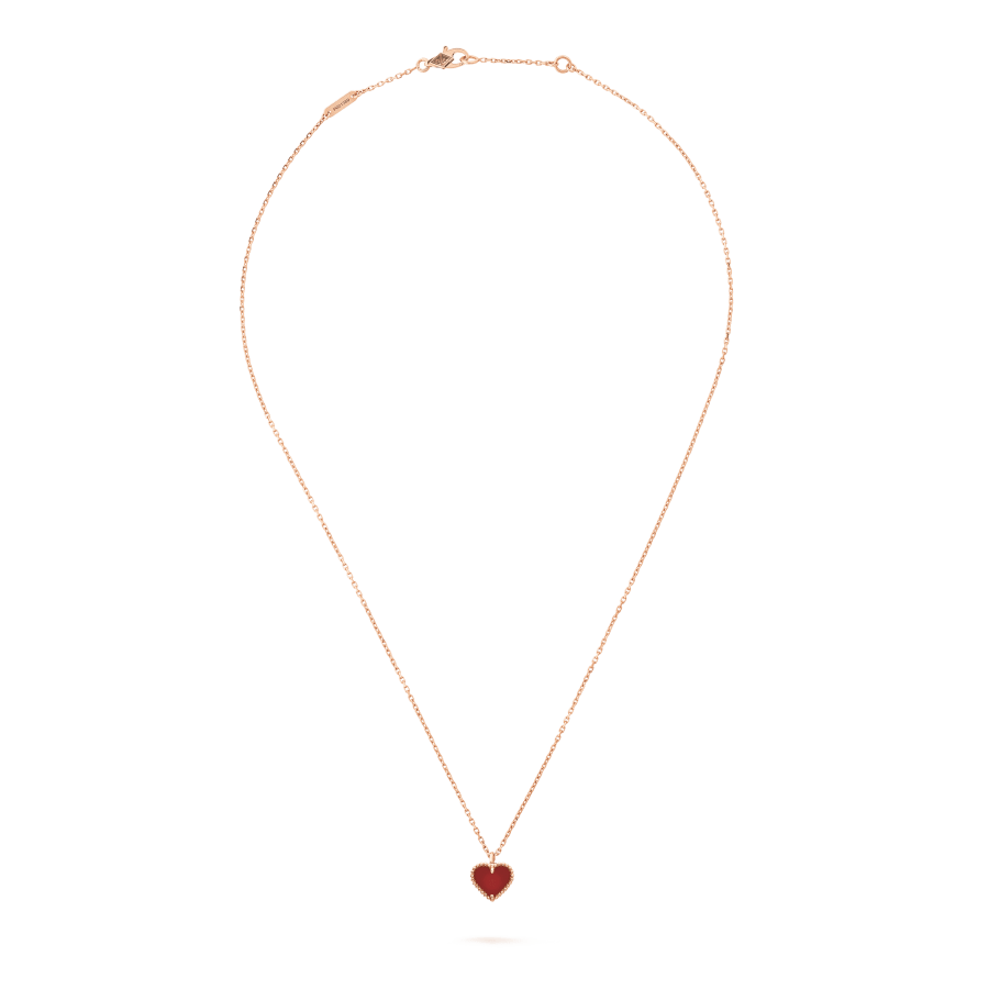 [Love Lucky]COLLIER CŒUR TRÈFLE DOUX CORNALINE