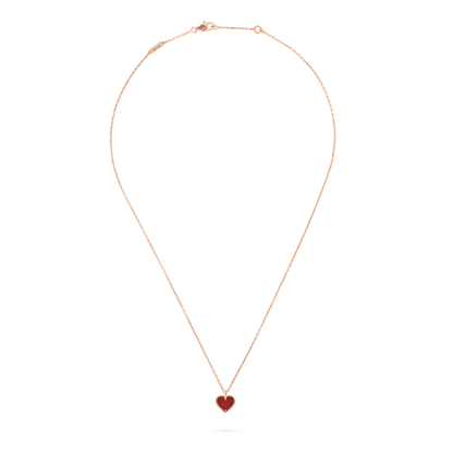 [Love Lucky]COLLIER CŒUR TRÈFLE DOUX CORNALINE