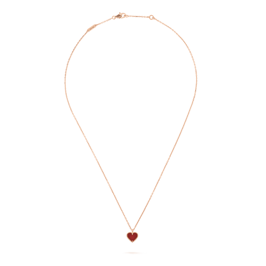 [Love Lucky]COLLAR DE CORAZÓN DE CORNALINA SWEET CLOVER