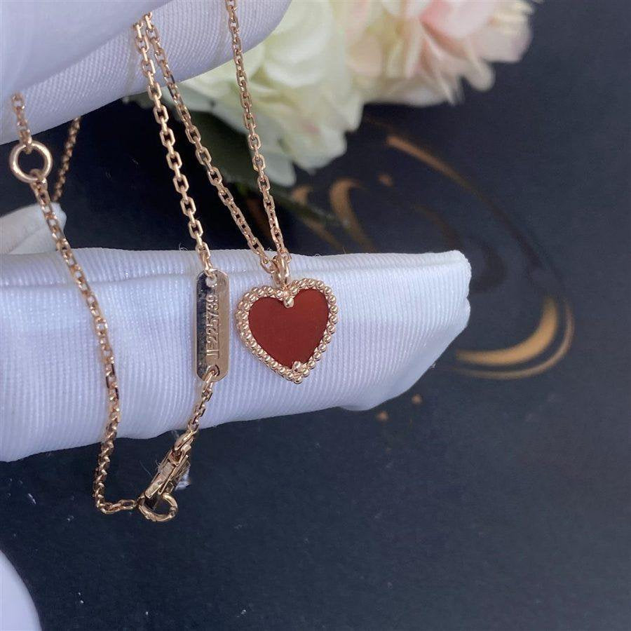 [Love Lucky]COLLIER CŒUR TRÈFLE DOUX CORNALINE