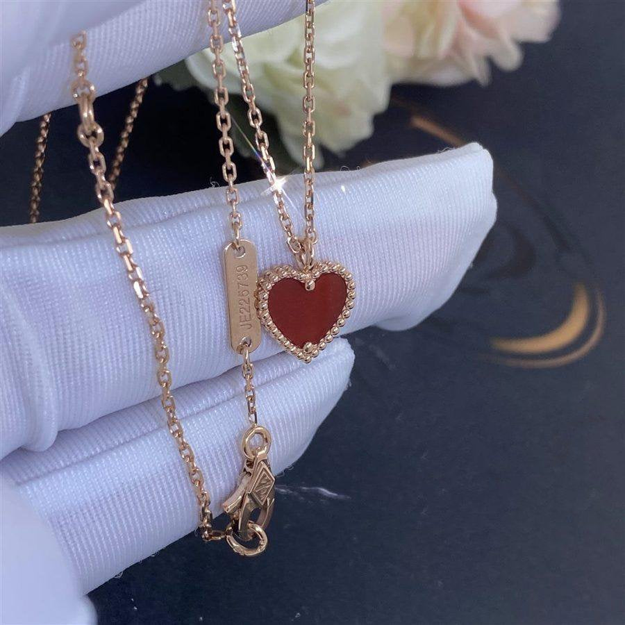 [Love Lucky]COLLIER CŒUR TRÈFLE DOUX CORNALINE