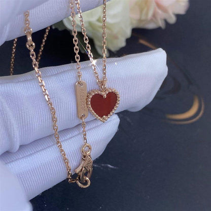 [Love Lucky]COLLIER CŒUR TRÈFLE DOUX CORNALINE