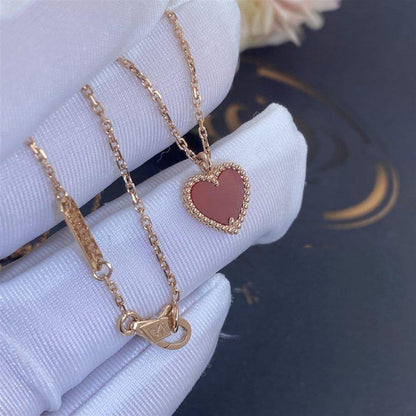 [Love Lucky]COLLIER CŒUR TRÈFLE DOUX CORNALINE