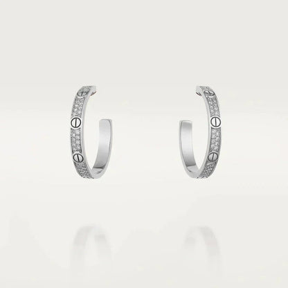 [Love Lucky]LOVE EARRINGS 3.6MM DIAMOND PAVED