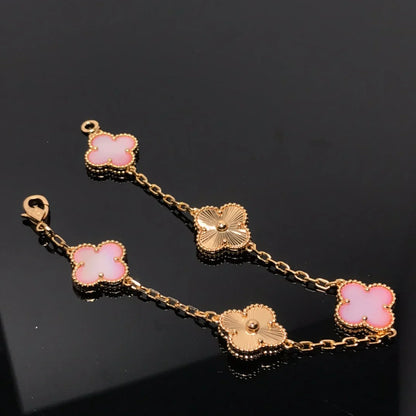 [Love Lucky] CLOVER 5 MOTIFS  PINK MOP BRACELET COLLECTION