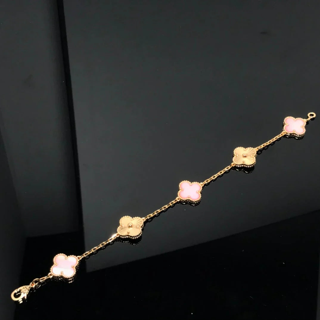 [Love Lucky] CLOVER 5 MOTIFS  PINK MOP BRACELET COLLECTION