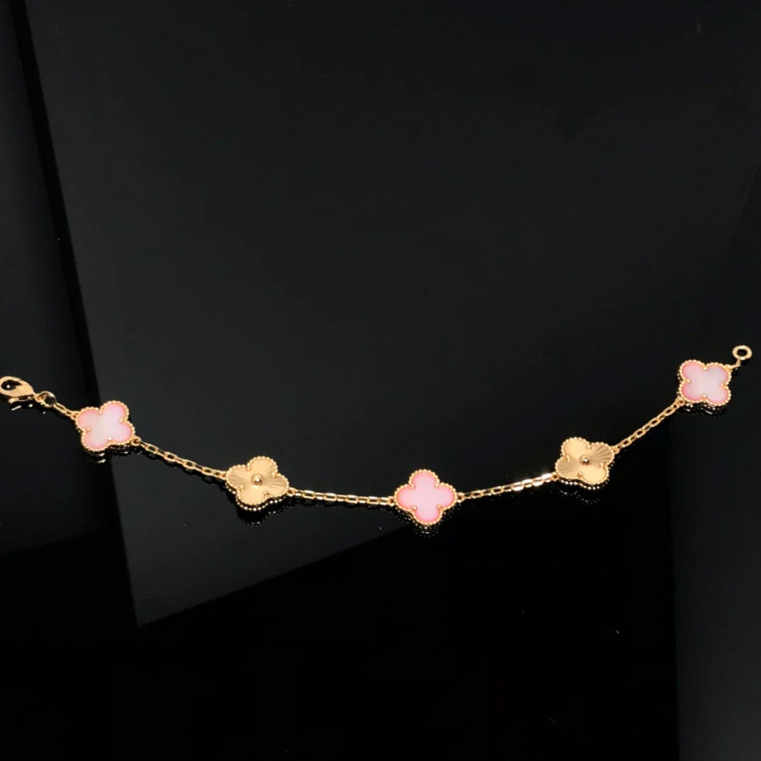[Love Lucky] CLOVER 5 MOTIFS  PINK MOP BRACELET COLLECTION
