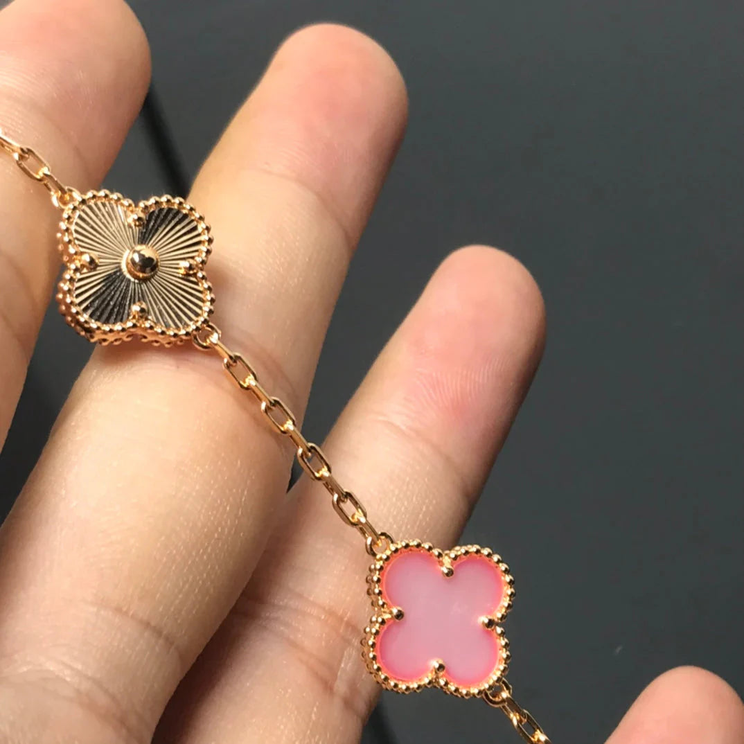 [Love Lucky] CLOVER 5 MOTIFS  PINK MOP BRACELET COLLECTION